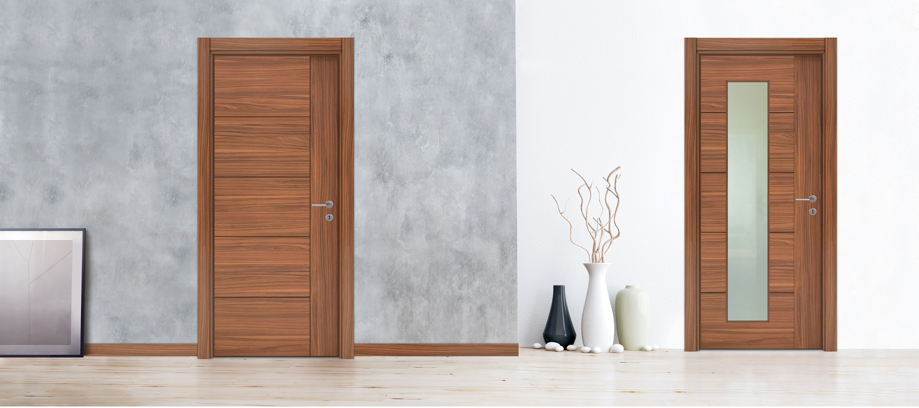 Individuell gestaltete Tür in einem modernen Wohnraum